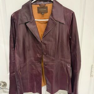 Women's Burgundy Leather Jacket